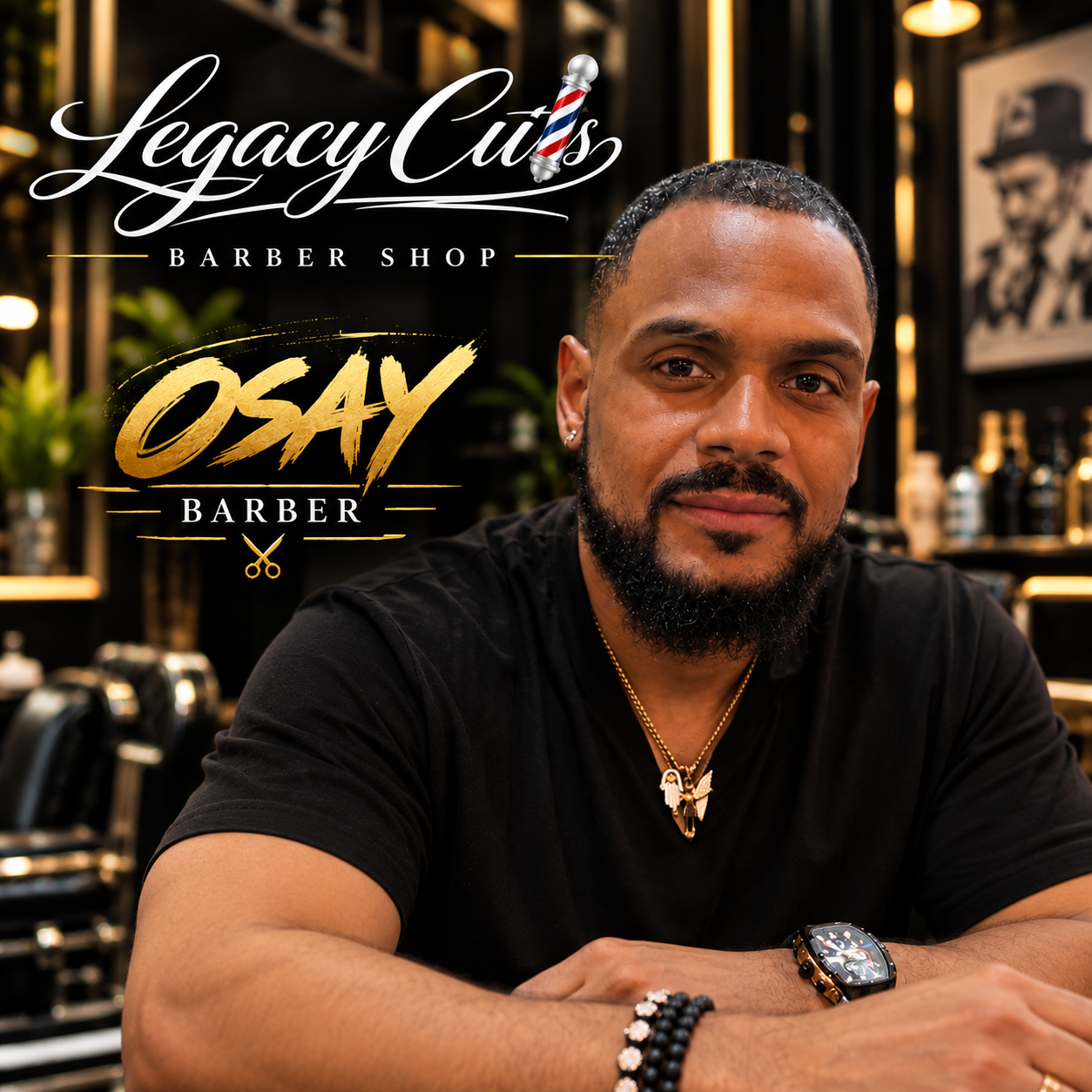 Osay, Barber at Legacy Cuts barber shop in East Orlando